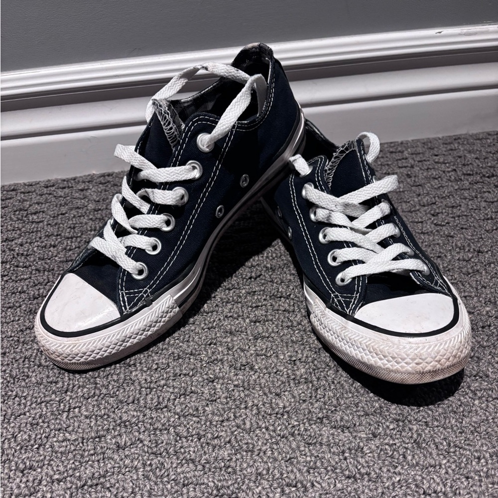 Converse Black Canvas Sneakers with White Accents